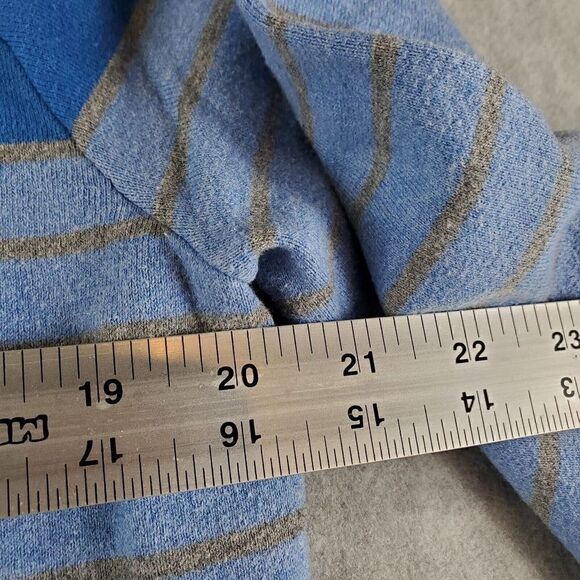Peter Millar Sweater Mens Medium Blue Stripe Crown Comfort 1/4 Zip Golf Pullover - Picture 4 of 7